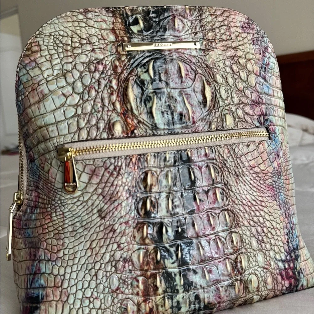 Brahmin Iridescent Croc-Embossed Felicity Backpack in Multicolor